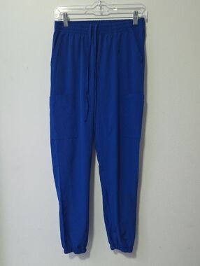 Women's Drawstring Scrub Jogger Pants in Cobalt Blue